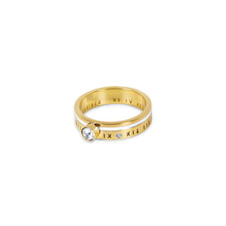 Pompeji Stein-Ring - Gold