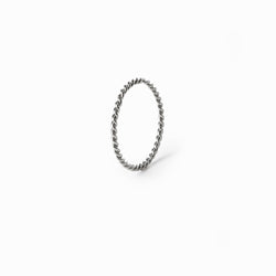 Dünnes Seil Spiral-Ketten-Ring - Silber