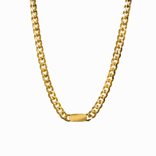 Rechteckige Halskette mit Kandare - Gold