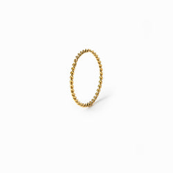 Dünnes Seil Spiral-Ketten-Ring - Gold