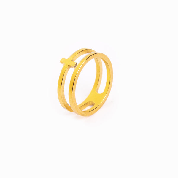 Zion Geometrischer Ring - Gold