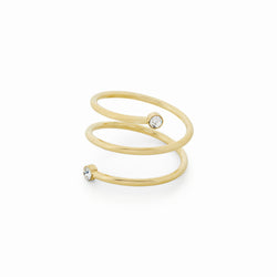 Spiralförmiger Stein-Ring - Gold
