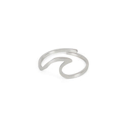 Minimaler Wellen-Ring - Silber