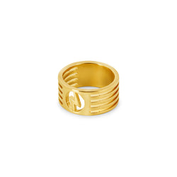 Bolzen-Ausschnitt-Ring - Gold