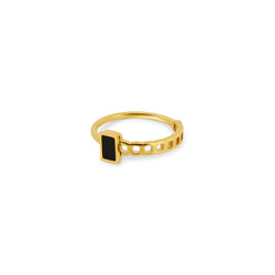 Fusion Onyx Stein-Ring - Gold