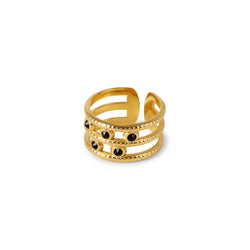 Melina Verstellbarer mehrschichtiger Ring - Gold