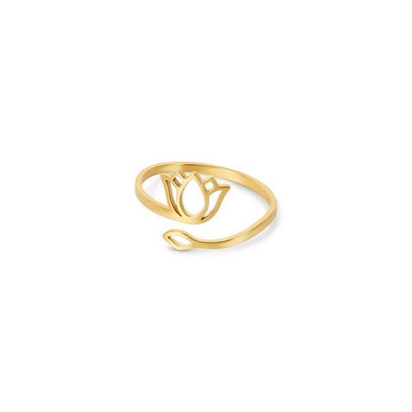 Verstellbarer Ring Lotus - Gold