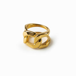 Doppelgliederiger Ring - Gold