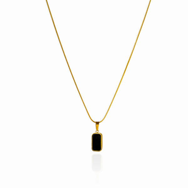 Onyx-Anhänger-Halskette - Gold