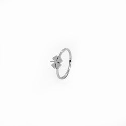 Vierblättriger Kleeblatt-Ring - Silber