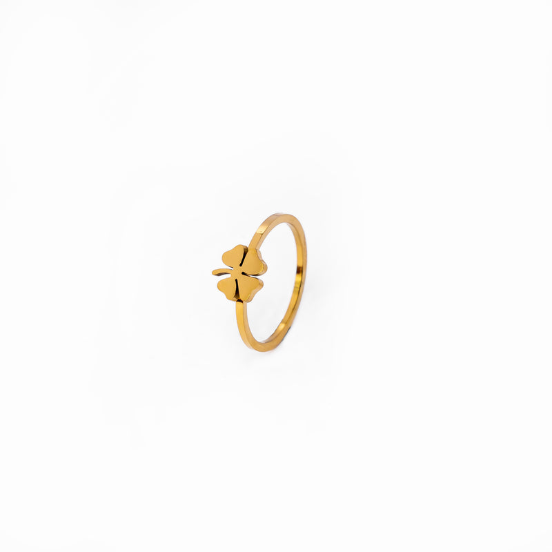 Vierblättriger Kleeblatt-Ring - Gold