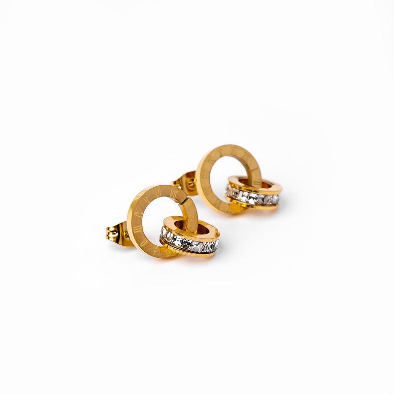 Latein Glieder-Ring-Ohrringe - Gold